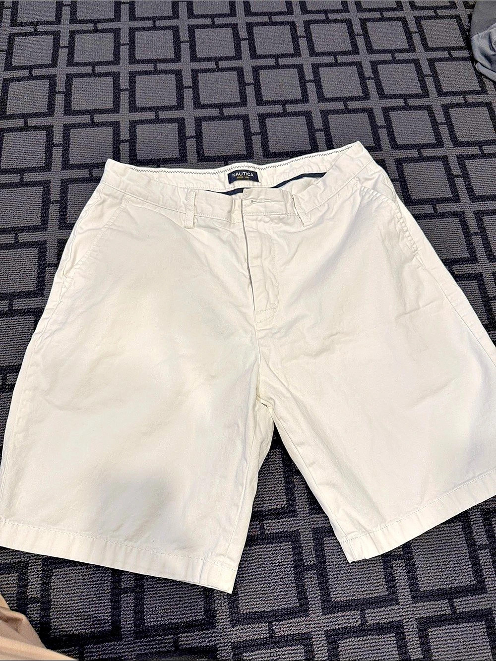 Nautica Men's Flat Front Shorts in White